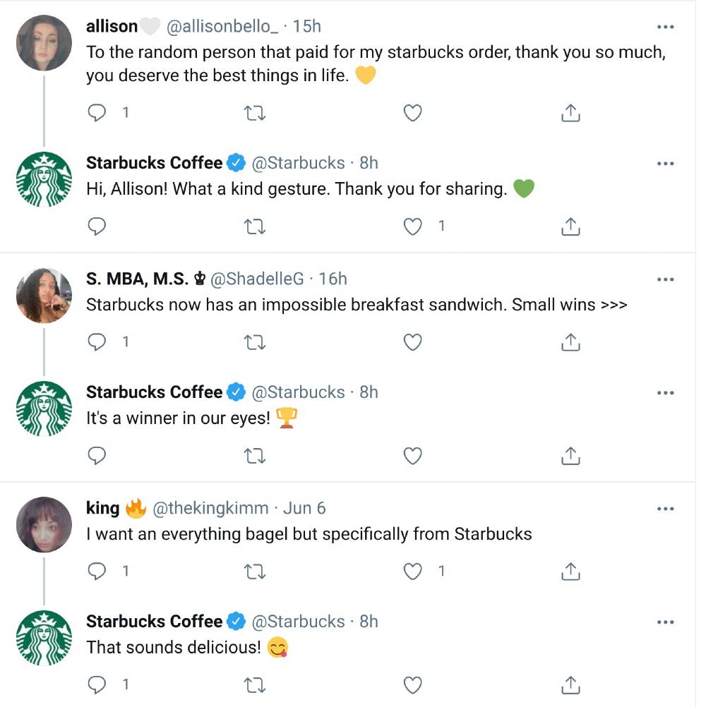 starbucks twitter social media marketing examples