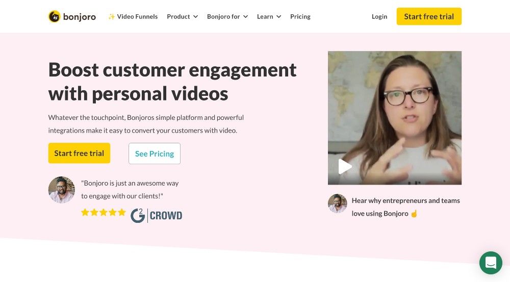 bonjoro website personalized video email app