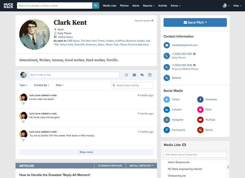 media relations tools - muck rack