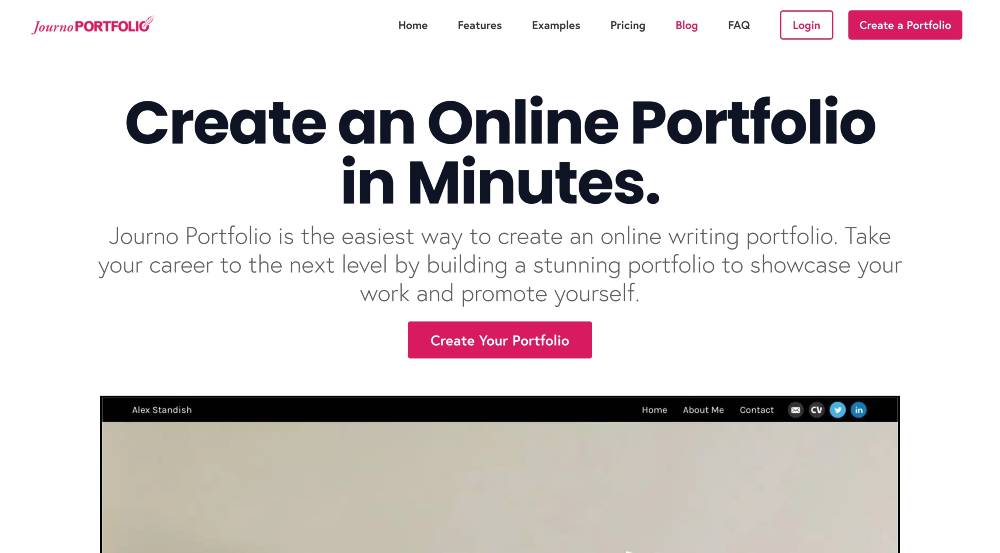 freelance writing portfolio sites - journo portfolio