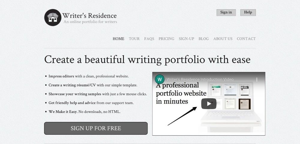 freelance writing portfolio - writer's residence