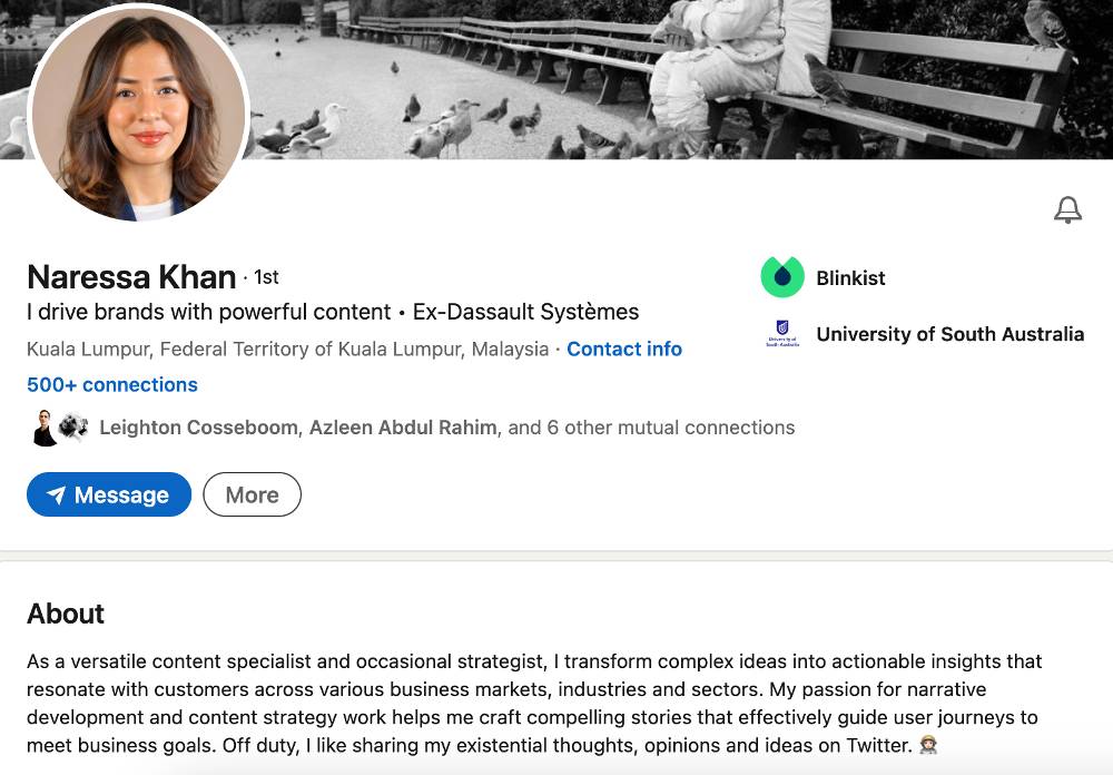 naressa khan content specialist linkedin profile