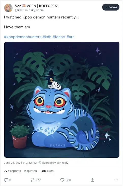 Artists redraw KPop Demon Hunters characters as fan art