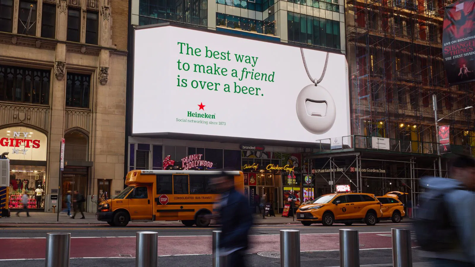 Heineken and AI digital wearable friends OOH campaign