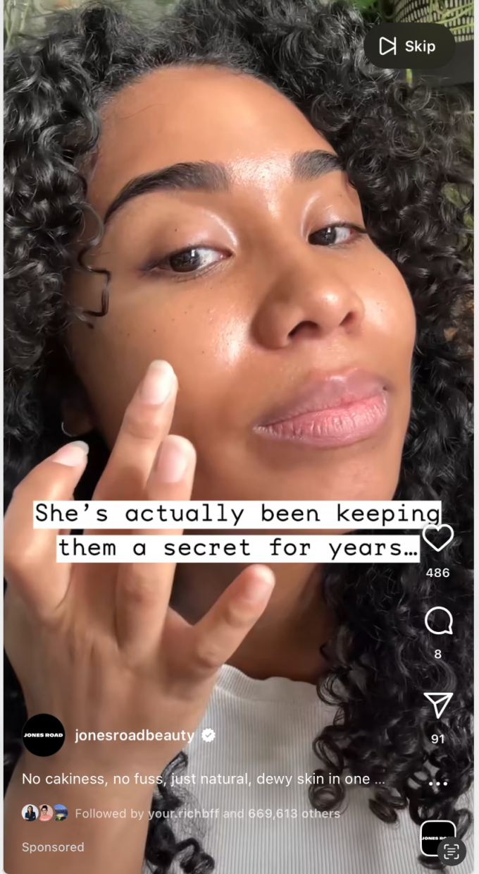 Instagram Reels adds skippable ads