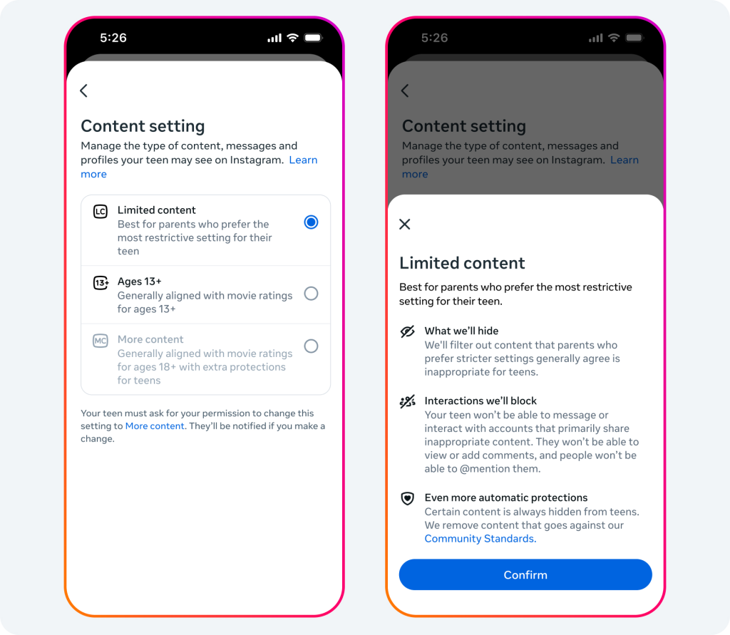 Meta PG 13 - limited content