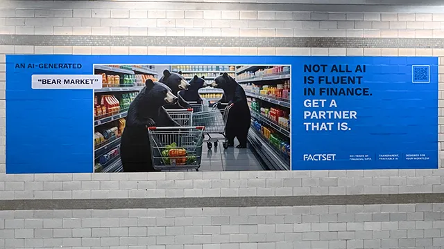 FactSet AI campaign in New York's Financial District