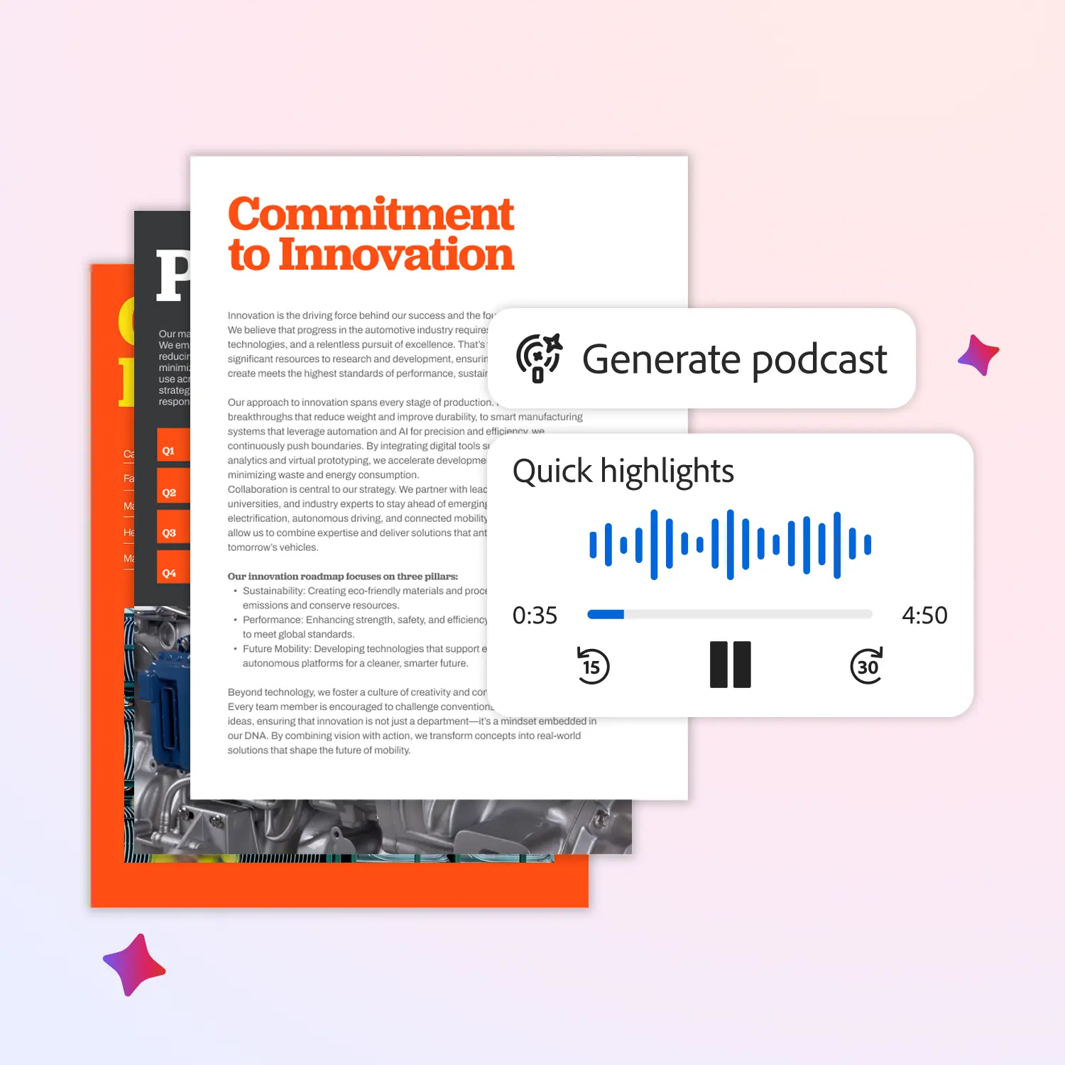 Adobe Acrobat AI updates - Generate podcast style summaries