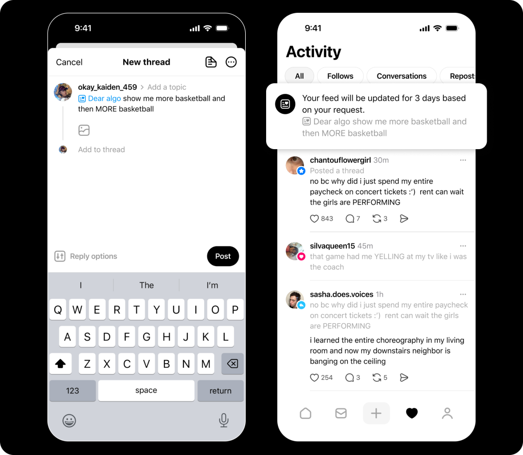 Threads has rolled out 'Dear Algo'