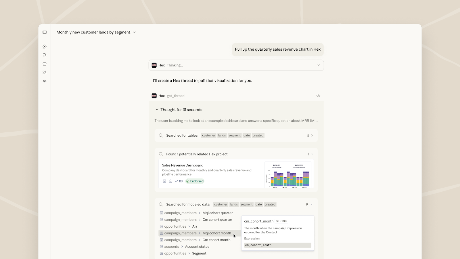 Interactive Claude apps - Ask data questions with Hex