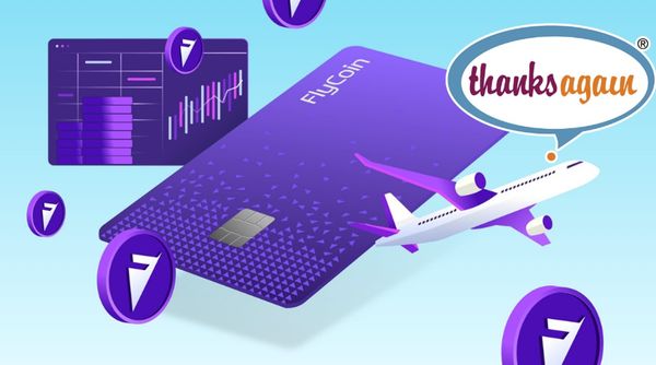 Flycoin partners Thanks Again to reward travelers with crypto