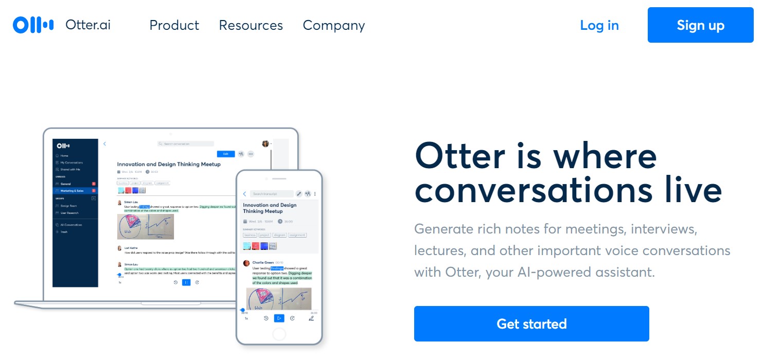 content marketing tools - otter