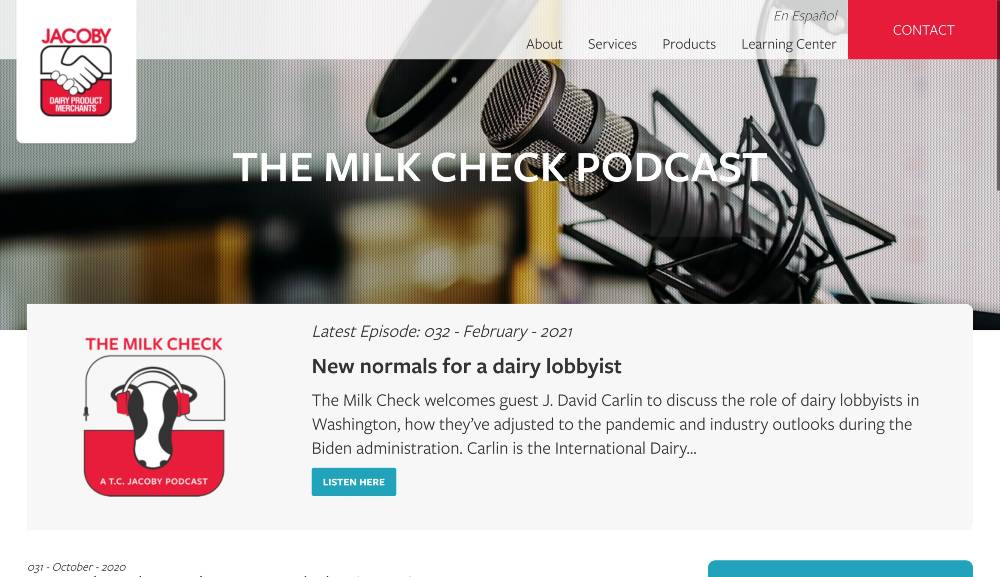 content marketing examples - the milk check podcast