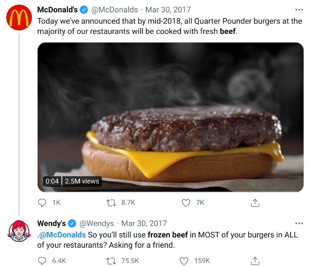 content marketing examples - wendy's twitter roasts